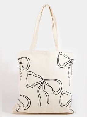 🎀 Fame Ribbon Bow Tie Print Tote Bag